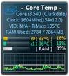 Просмотр температуры процессора Core Temp Gadget.
